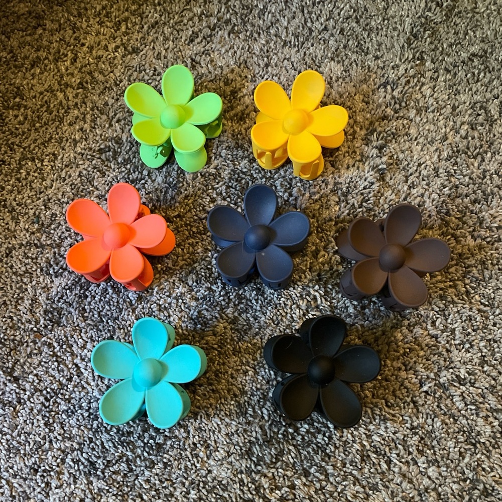 Colorful Flower Hair Clips Set